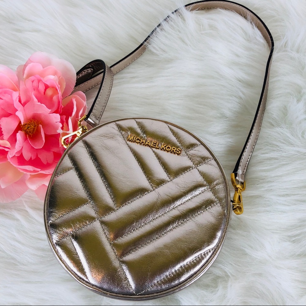 Michael Kors Vivianne Metallic Canteen Crossbody Bag